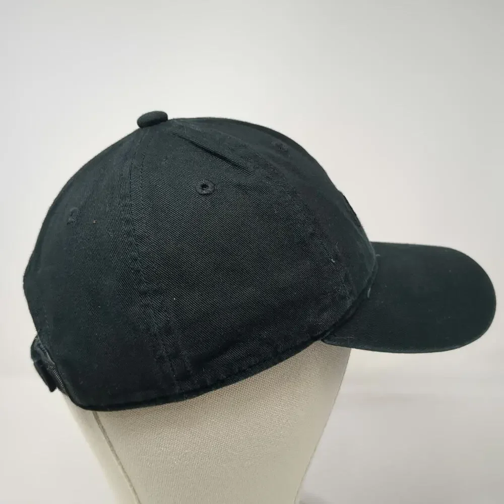 adidas Baseball Cap Black One Size Strapback Tonal Embroidery Curved Brim Hat